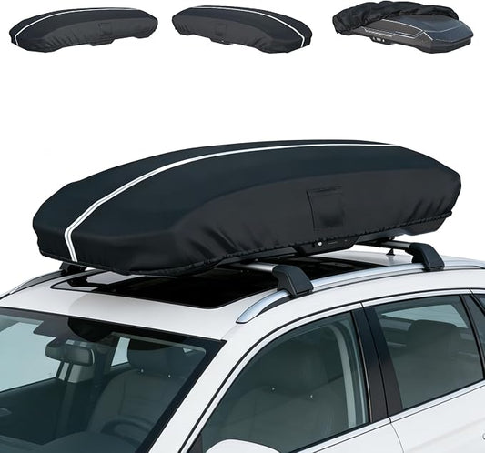 Roof Box Cover, Dimensions: 69x35x17 inches, Universal Fit for Thule, Perflex, Yakima Brands, Made of 420D Oxford Fabric, Features Waterproof, Dustproof, UV-Resistant, and Scratch-Resistant Properties