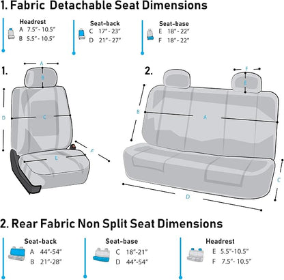 FH Group Car Seat Covers Butterfly Embroidered Seat Covers Front Set with Gift - Universal Fit for Cars, Trucks & SUVs (Black) FB055115