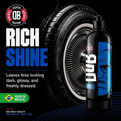 Tire Shine Spray - 16oz Wet Look Gloss Tire Dressing, No Sling Formula, Quick-Dry, UV Protection, Long Lasting | DUB BOYZ Good Shine