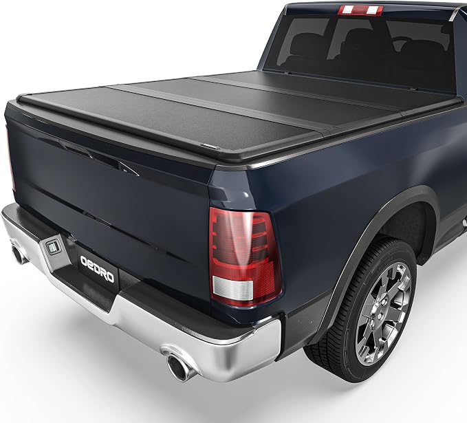 OEDRO FRP Hard Tri-fold Tonneau Cover Fits for Dodge Ram 1500 (Inclu. Classic & New) 2002-2026, Fits for Dodge Ram 2500 3500 2003-2026 6.4ft Bed w/o Ram Box, Weather-Resistant