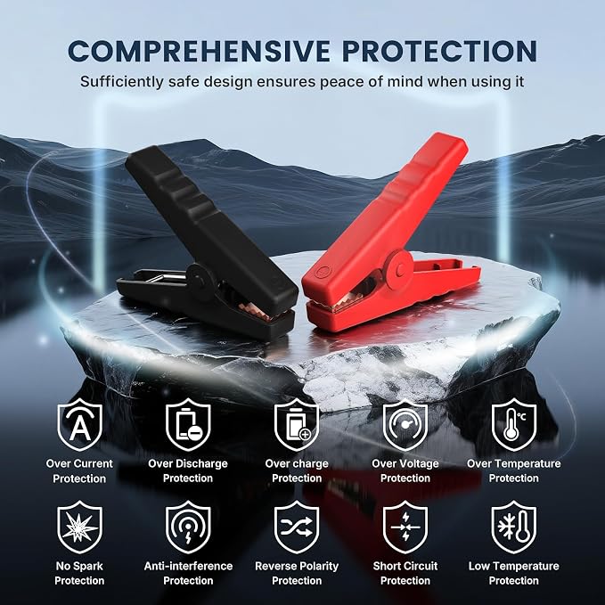 Car Jump Starter with Air Compressor 4000A Peak Battery Jump Starter 14.8V,150PSI Inflator Auto Booster 15000MA Jump Box (up to 10L Gas,8L Diesel Engine),LED Light with Quick Charger USB & Type C