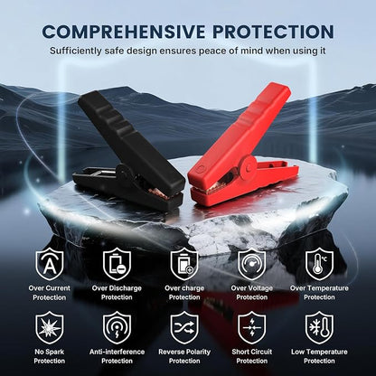 Car Jump Starter with Air Compressor 4000A Peak Battery Jump Starter 14.8V,150PSI Inflator Auto Booster 15000MA Jump Box (up to 10L Gas,8L Diesel Engine),LED Light with Quick Charger USB & Type C