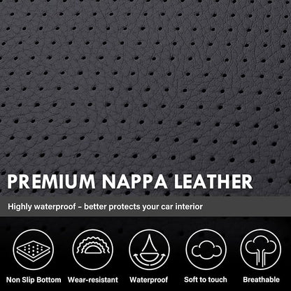 Coverado Chevy Silverado Seat Covers, Faux Leather Seat Covers Fit for Chevy Silverado GMC Sierra 2007-2025 1500, 2015-2025 2500HD 3500HD Crew Double Extended Cab (Front, Red)
