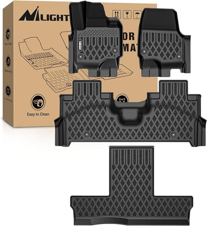 Nilight TPE Floor Mats for Ford Expedition Max Lincoln Navigator L 7 Seats 2025 2026 All Weather Custom Fit Heavy Duty Floor Liners