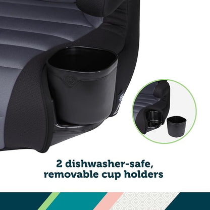 Safety 1st Grow and Go 2-in-1 Booster Car Seat with ComfortWings, Converts High-Back to Backless, 19" Wide, Slim Design, Lightweight, Foldable, Easy-Clean, Cup Holders, 40-100 lbs, Black Sand