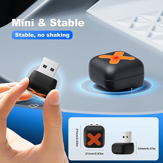 Updated 2 in 1 Mini Android Auto and Wireless CarPlay Adapter Convert Factory Wired to Wireless Dongle, Compact Size USB CarPlay Wireless Stick AAndroid Auto Adapter for iOS 12+/Android, No Delay
