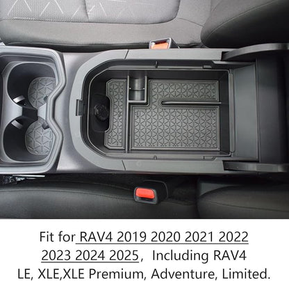 EDBETOS 3PCS Center Console Organizer Tray Set Compatible with Toyota RAV4 2019-2024 2025 and 2021-2025 Prime Accessories Insert Armrest Storage Box, Dash Console Tray,Only Fit 8'' Multimedia Display