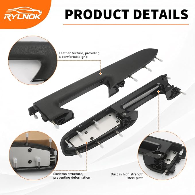 Front Left Driver Side Door Panel Armrest Repair Kit Replace 22818465 Fit for Chevy Silverado Fit for GMC Sierra 1500 2500HD 3500HD 2010-2014, Black