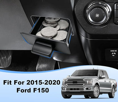 Storage Drawer Tray Fit for 2015-2020 Ford F150 Center Console Organizer Drawer Box Hidden Storage Coins Small Items for Ford f150 Accessories ABS Material|Easy to Install