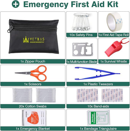 Car Roadside Emergency Kit, Auto Vehicle Safety Emergency Road Side Assistance Kits Essentials, with Jumper Cables, Safety Hammer, Reflective Warning Triangle