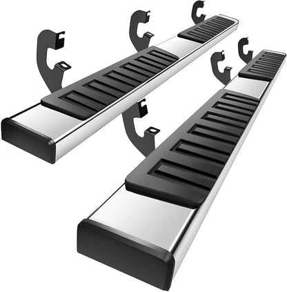 PZ 6" Running Boards Anti-Slip Side Steps Compatible with 2019-2025 Chevy Silverado/GMC Sierra 1500 Double Cab,2020-2025 for 2500HD 3500HD,500LBS No Drill Truck Running Boards Direct Fit Nerf Bar
