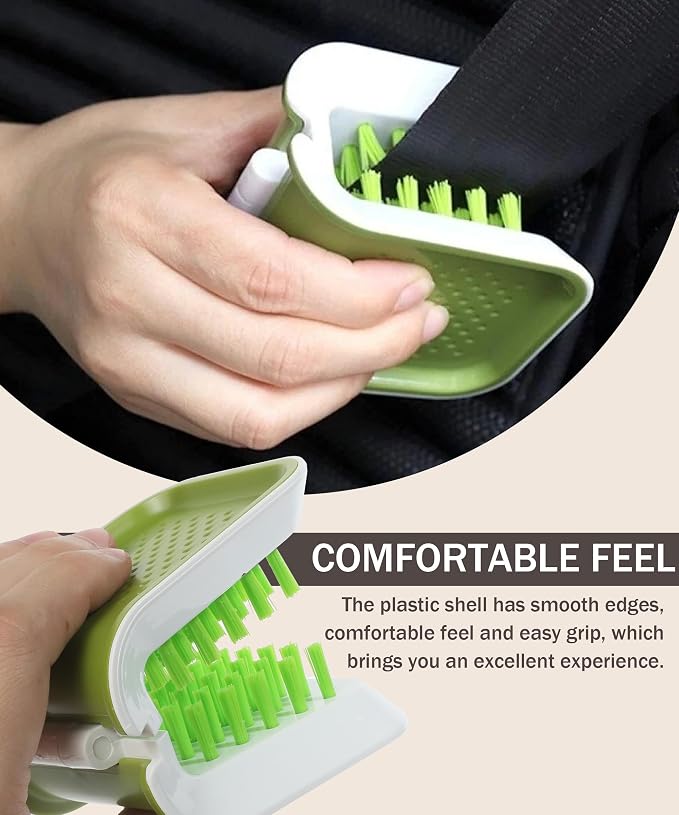 bylikeho Car Cleaning Brush, U-Shaped Washing Tool, Non-Slip Brush Cleaner, Double Sided Bristle Scrubber for Seat Belt, Truck Interior
