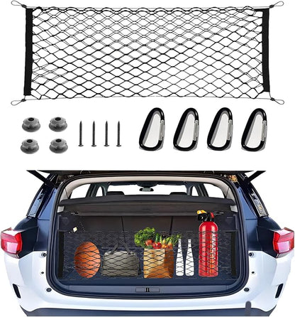 Cargo Net Stretchable，Car Exterior Accessories for SUV, Jeep, Trucks, Double-Layered Network Car Exterior Accessories for Secure Storage 35.4x15.8 inch