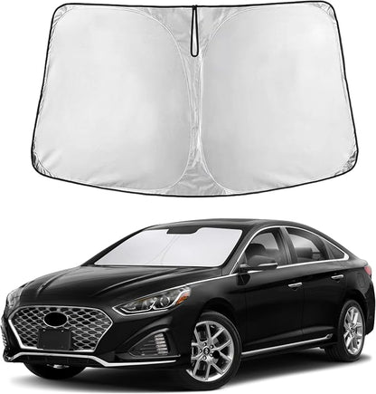 EcoNour Windshield Sunshade Compatible for Hyundai Sonata 2015-2017 2018 2019, Sun Visor for Front Windshield & Window Sun Shade Cover, UV Heat Blocker & Protector, Car Accessories