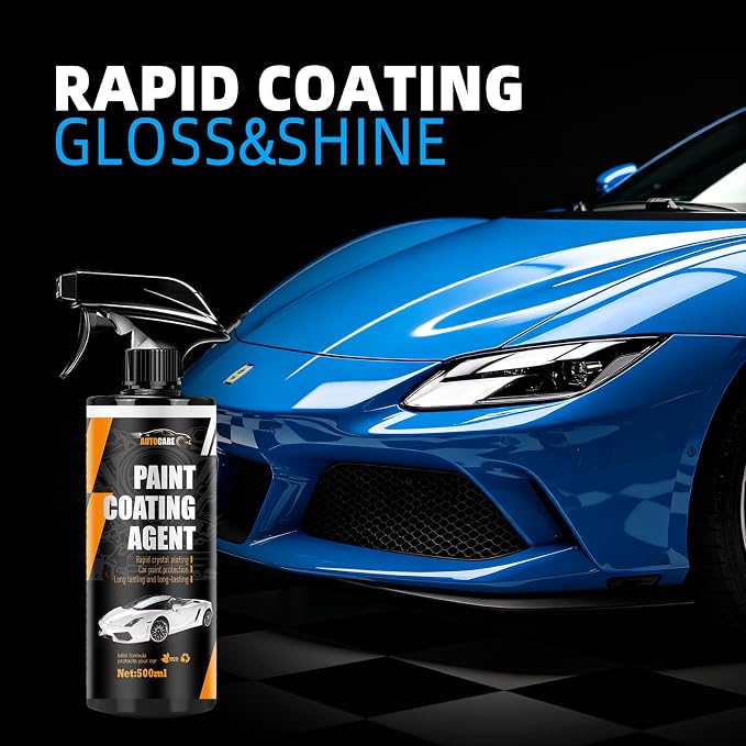 Car Coating Spray,Ceramic Coating for Cars,500ML Quick Effect Coating Agent,Car Scratch Wax Polish Spray Extreme Hydrophobic Water Beading,Deep Gloss Shine for Long-Lasting Polish Spray Wax