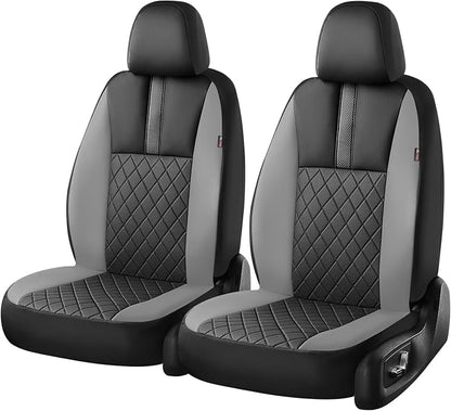 Coverado Car Seat Covers Front Pair, Automotive Leather Seat Covers for Car，Universal Fit Front Back Seat Cover, Non-Slip Waterproof Breathable Car Seat Protector