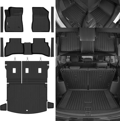 Floor Mats for 2021-2026 Chevrolet Trailblazer AWD(Only Fit Cargo in Upper Deck Position), Trunk Mat & Backrest Mat & Door Sill Guard All Weather TPE Protector for Trailblazer Accessories
