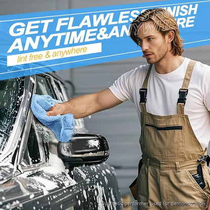 Car Wash Drying Towels, 450gsm Ultra-Thick Absorbent Lint-Free Extra Soft Microfiber Rags for Car Detailing, Interior & Exterior Cleaning Cloths, 16in x 16in - Microfiber, Mixed Colors, 6 Packs