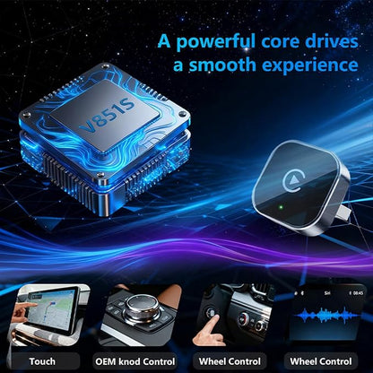 2026 Upgraded Wireless CarPlay Adapter - Fast Auto-Connect, Stable Connection, Mini Size Plug & Play Adapter for iPhone & Android Auto Compatible Cars