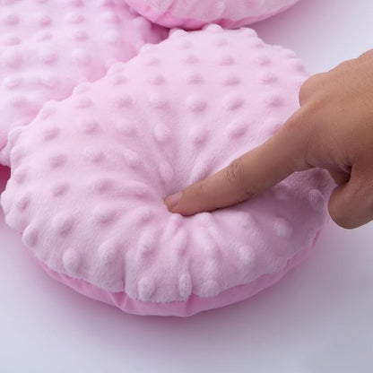 Pro Goleem Infant Car Seat Head Neck Body Support, Ultra-Soft Minky and Microfiber Car Seat Strap Pads, Perfect for Stroller, 2-in-1 Reversible, Girls, Pink