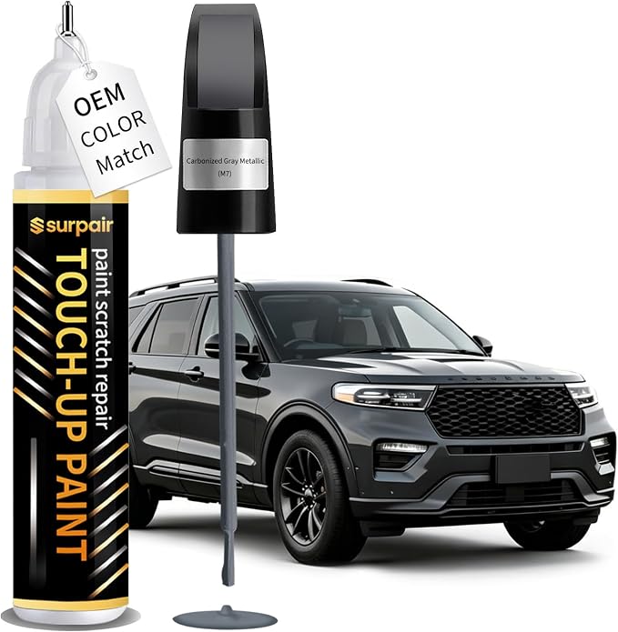 Carbonized Gray Metallic M7 Touch up Paint for Ford OEM Color Match Car Scratch Repair Kit for Nicks & Chips Scratches Quick & Easy Paint Fix 2-In-1 Car Scratch Remover Pen
