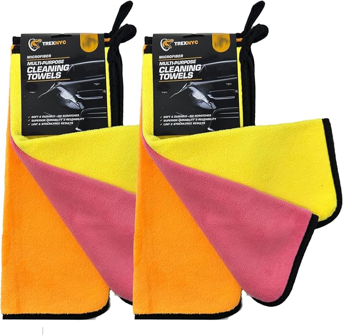 Microfiber Cleaning Cloth Set - Soft & Durable Cleaning Towels with Superior Durability & Reusability (2 Packs, Cleaning Towels, 3 Count)