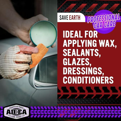 AIDEA Microfiber Applicator Pad-8Pack, Car Wash Sponge, Premium Microfiber Sponge and Cleaning Pads, Perfect for Effortless Wax, Sealant, and Conditioner Application-Orange