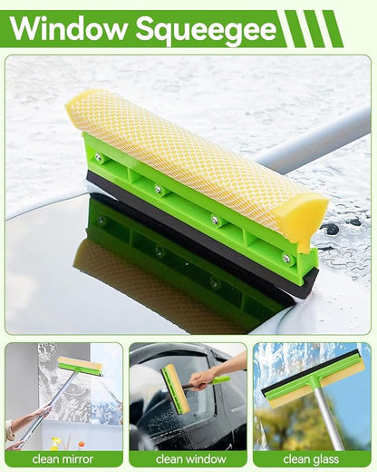 8Pcs Car Wash Kit, 62’’ Car Wash Brush with Long Handle, Microfiber Carwash Kit Set, Car Washing Supplies for Cars RV Truck Exterior