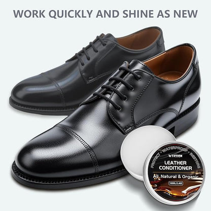 Leather Recoloring Balm with 100ml Mink Oil Conditioner | White Repair Kit, Dye & Color Restorer for Furniture, Sofa, Car Seats, Bags | Restore Faded & Scratched Surfaces
