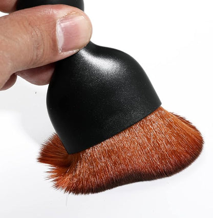 AOCISKA Car Interior Detailing Brush,Soft Bristle Cleaning Brush Car Detailing Brush Dusting Brush,Car Interior Cleaning Tool,Auto Detail Brush Car Dash Duster Brush (Black&Brown)
