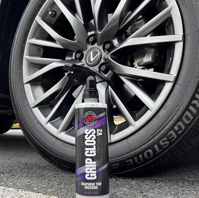 LimitlessCarCare Grip Gloss V2 Tire Dressing - Deep Black Finish W/Graphene Non Greasy Car Detailing | Ceramic Coating Like Tire Protection