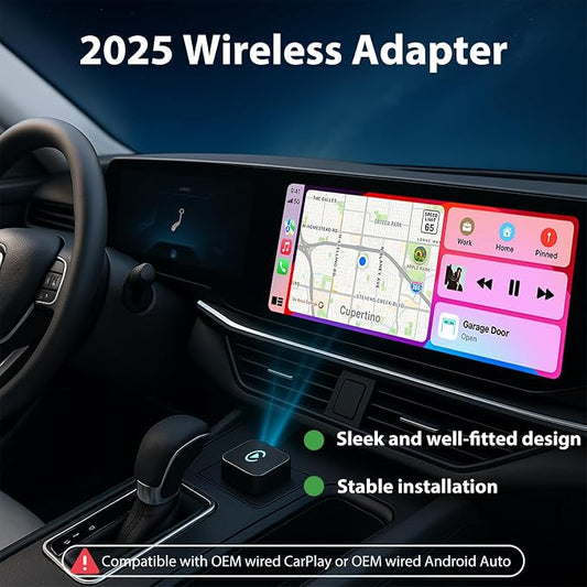 Sunweyer S40 Super Mini CarPlay Adapter Wireless Android Auto Car Kit-for Factory Wired CarPlay Cars, Auto Connect Wireless Adapter