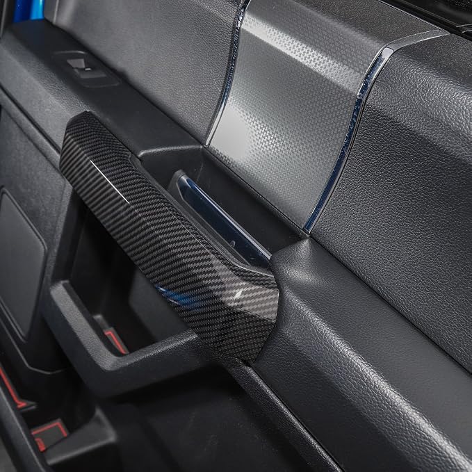 Voodonala for F150 Inner Door Handles Covers Interior Decoration Trim Kits for F150 2015-2020 Accessories, Carbon Fiber Grain, 4Pack