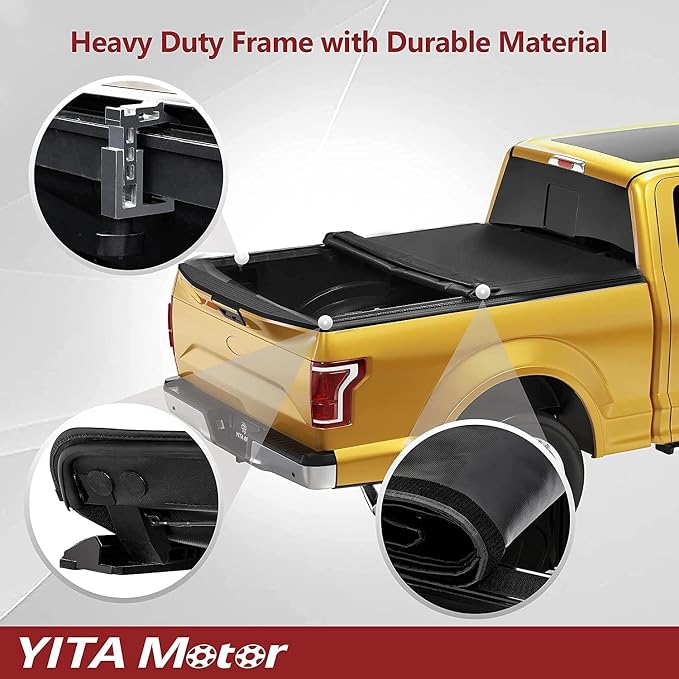YITAMOTOR Soft Roll Up Truck Bed Tonneau Cover Compatible with 2005-2026 Nissan Frontier(NO México), Fleetside 5 ft Bed