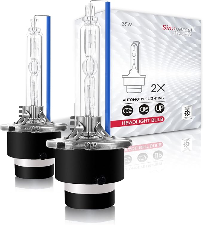 Sinoparcel D2S Xenon HID Headlight Bulbs - 8000K 35W High Low Beam 66240 85122UB 66040, etc Replacement Lights - Pack of 2