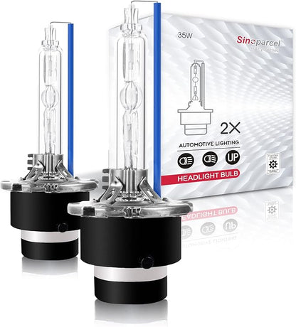 Sinoparcel D2S Xenon HID Headlight Bulbs - 8000K 35W High Low Beam 66240 85122UB 66040, etc Replacement Lights - Pack of 2