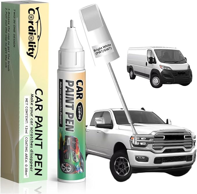 Bright White(PW7/GW7) Touch Up Paint Pen for Ram,Car Paint Scratch Repair Pen Quick and Easy Fix Auto Paint Scratch