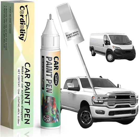 Bright White(PW7/GW7) Touch Up Paint Pen for Ram,Car Paint Scratch Repair Pen Quick and Easy Fix Auto Paint Scratch