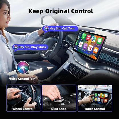 Wireless CarPlay Adapter for iPhone, Mini USB Design for Cars with Wired CarPlay, Fast Connection,5.8GHz WiFi,No Delay, Compatible with iOS 10+ & iPhone 6+, USB/Type C,Plug and Play (Dark Black)