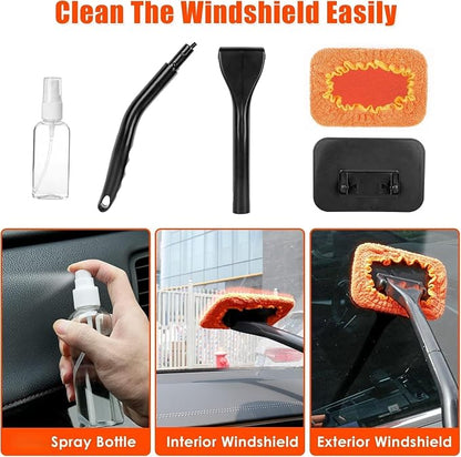 Car Cleaning Kit, Orange 17pcs Car Interior Detailing Kit with High Power Handheld Vacuum, Detailing Brush Set, Windshield Cleaner, Cleaning Gel, Complete Auto Accessories for Women Men Teens