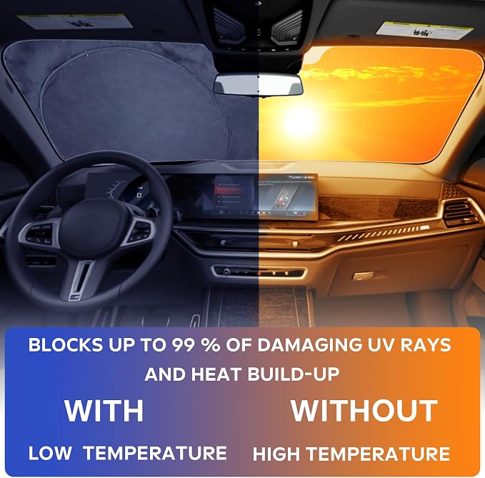 INSAUTO Windshield Sun Shade for 2019-2025 BMW 3 Series 328i M340i M3, Front Window Sun Visor Protector Cover Custom Fit BMW 3 Series Accessories