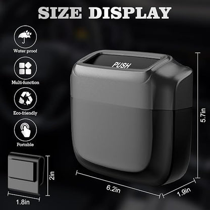 Car Trash Can with Lid，Built-in Storage Garbage Bag，Leakproof Vehicle Trash，Car Accessories for Interior,Mini Garbage Bin for Automotive, Home, Office, Kitchen, Bedroom，with 30pcs Trash Bags