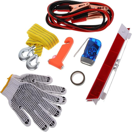Car Roadside Emergency Tool Kit 8-Piece Automotive Safety Set for Vehicle Assistance Multi-Function Emergency Supplies for Travel and Roadside
