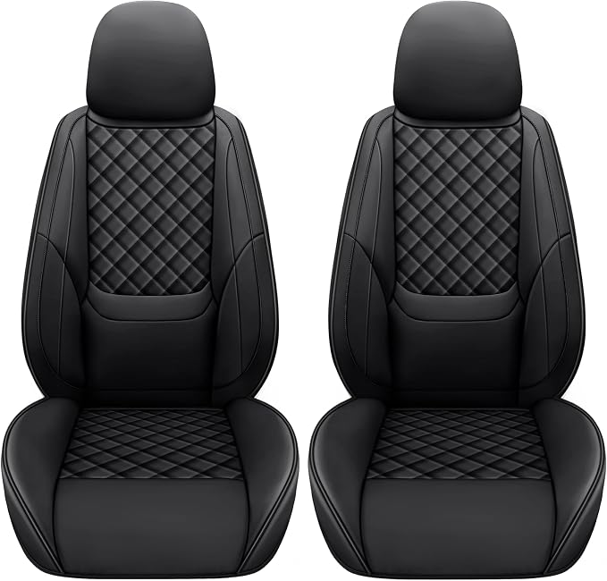Full Coverage Leather Car Seat Covers Front Pair,Waterproof Seat Covers for Cars,SUVs Trucks, Car Seat Cushion,Car Seat Protector with 2 Seats