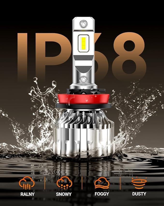 SEALIGHT H11/H9/H8 Bulbs, 70000LM 800% Super Brighter 6500K Cool White H11 Fog Bulbs with 15000 RPM Cooling Fan, Plug N Play, Pack of 2