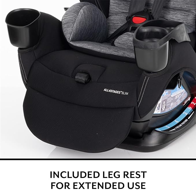 Evenflo All4Stages Slim Plus Canopy 4-in-1 Convertible Car Seat (Baker Gray)