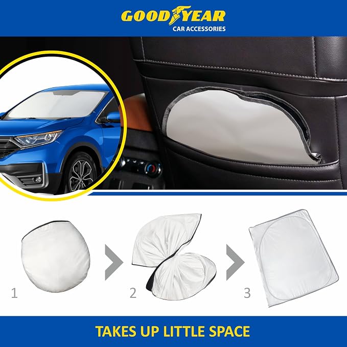 Goodyear Foldable Windshield Sunshade for Honda CR-V (CRV) 2017-2022, SUV car Accessories, Sunshade Cover, Sun Shade Car Windshield, Window Sun Blocker - GY008281