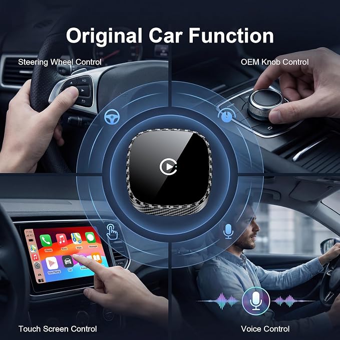 Wireless CarPlay Adapter for Apple iPhone & Android Auto 2026 Upgrade - Bluetooth & Wi-Fi, Plug & Play, 3X Fast Auto-Reconnect, No Latency, Convert Wired to Wireless Car Play Adapter (Black)