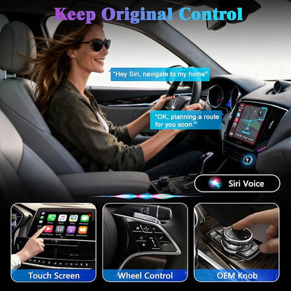 2026 Wireless CarPlay Adapter Upgrade Wired CarPlay to Wireless, Mini USB Design for Cars with Built-in Wired Apple CarPlay Plug and Play Easy Use Fast Stable Connection Car Play for iPhone