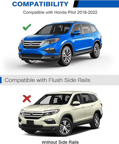 Wonderdriver Roof Rack Cross Bars Compatible with Honda Pilot 2016-2022 with Flush Rails, Aluminum Crossbars Rooftop Cargo Bag Kayak Bike Luggage Snowboard Carrier Kayak Bike Cargo Accessories